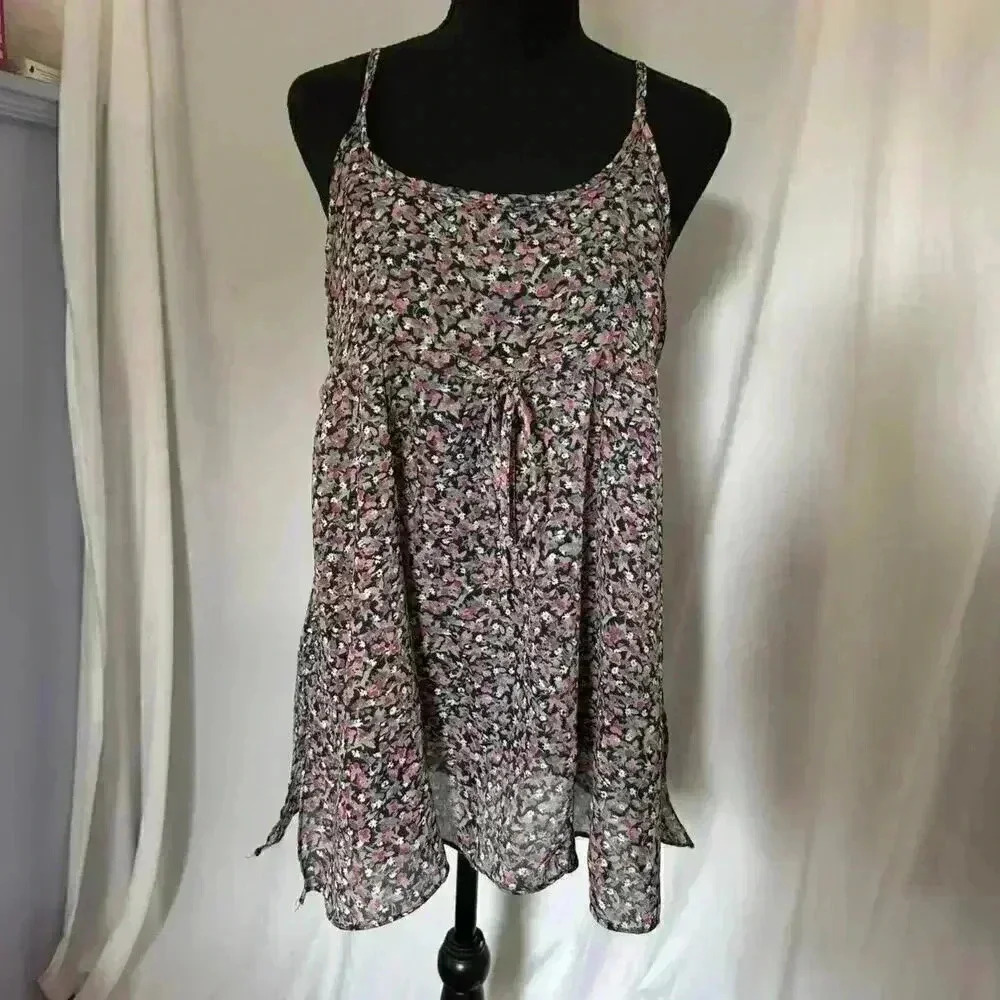 Vintage sheer floral camisole babydoll top Joule women’s large cottagecore fall - Picture 4 of 8